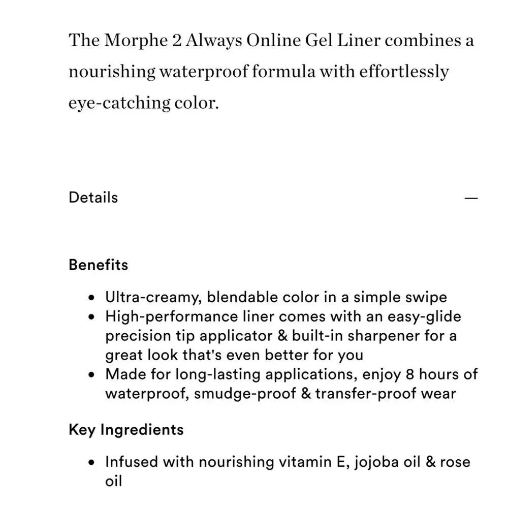 Morphe 2 Always Online Gel Liner